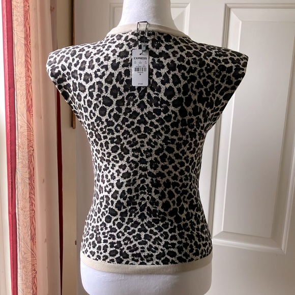 Express Cheetah Print Sleeveless Knit Top Size M NWT - Picture 5 of 7